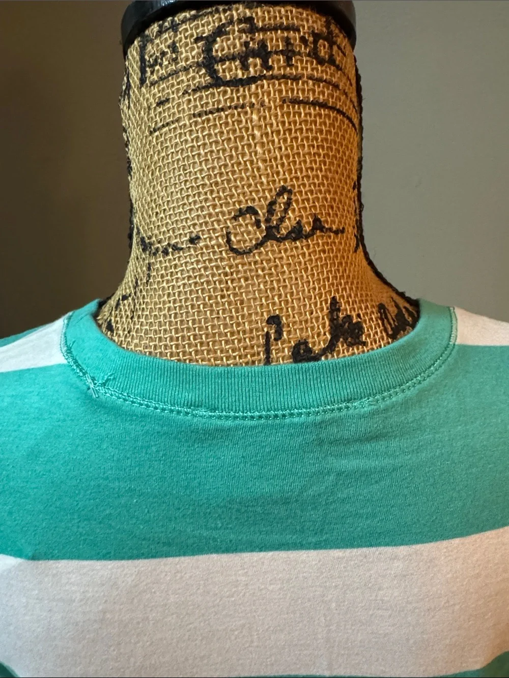 Ralph Lauren Aqua and White Striped Polo Tee. Size XL. NWT